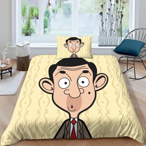 Mr. Bean Impression En D Parure De Couette Avec Fermeture Eclair Housse De Couette Respirante¿Pour Tout Le Monde¿Movie Comics Animation Housse De Coue