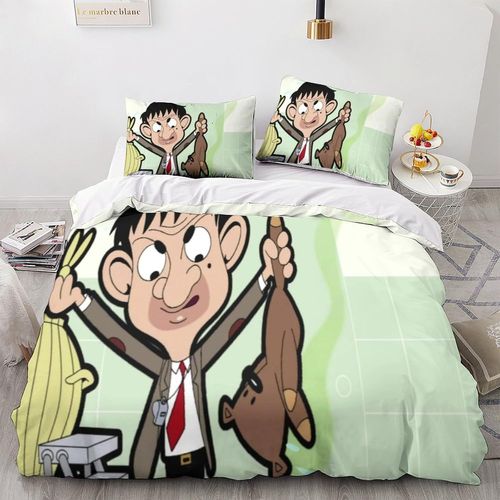 Mr. Bean Impression En D Parure De Couette Avec Fermeture Eclair Housse De Couette Respirante¿Pour Tout Le Monde¿Movie Comics Animation Housse