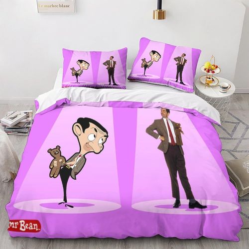 Mr. Bean Impression En D Parure De Lit De Housse¿Pour Adulte Adolescents¿Movie Comics Animation Pièces Housses Pour Couettes Respirant Fermeture Ecla