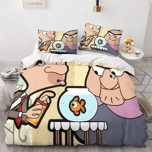 Mr. Bean Impression En D Parure De Lit De Housse¿Pour Adulte Adolescents¿Movie Comics Animation Pièces Housses Pour Couettes Respirant Fermetu