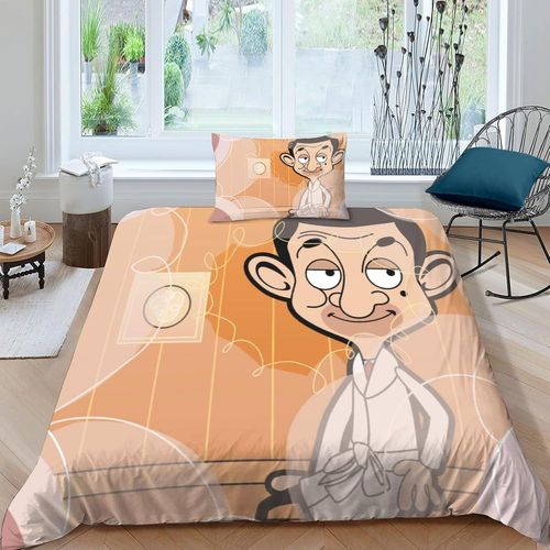 Parure De Lit Pièces Pour Mr. Bean Movie Comics Animation Impression D Housse De Couette En Microfibre Hypoallergique Avec Fermeture Éclair Si