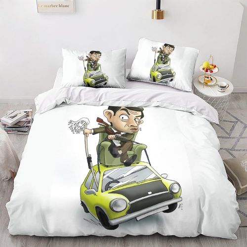Mr. Bean Impression En D Parure De Couette Avec Fermeture Eclair Housse De Couette Respirante¿Pour Tout Le Monde¿Movie Comics Animation Housse De Coue