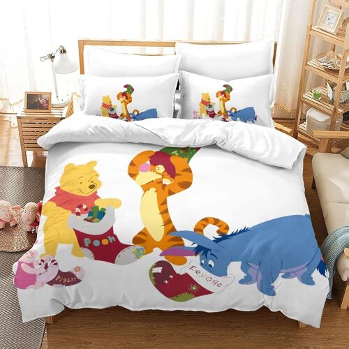 Winnie The Pooh Impression En D Sets De Housse De Avec Fermeture Eclair Couettes Housse De Couette Microfibre £¬Adulte Gar? On Fille Nsemble£¬De Avec Ta