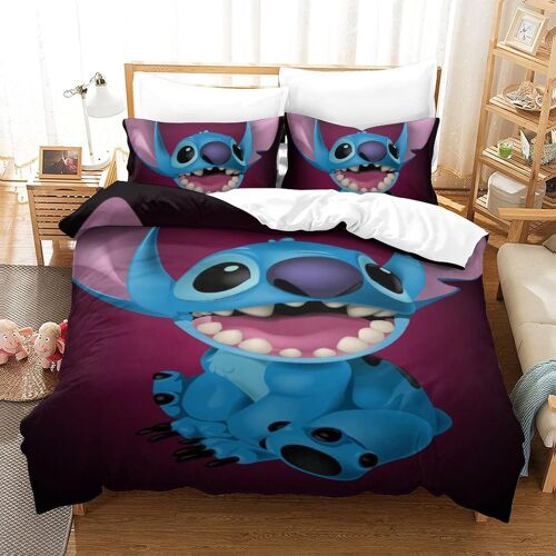 Parure De Lit Pièces Pour Stitch Lilo & Stitch Impression D Housse De Couette En Microfibre Hypoallergique Avec Fermeture Éclair Single¿Xcm¿