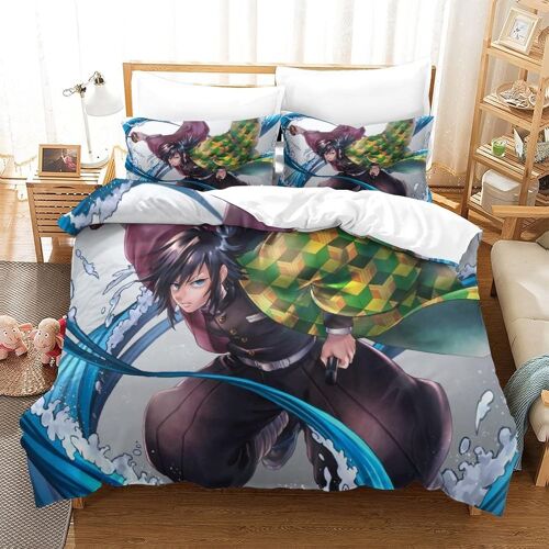Demon Slayer Parure De Lit Pièces En Microfibre Avec Taies D'oreiller Housse De Couette Pour Chambre Adultes D'enfant Double¿Xcm¿