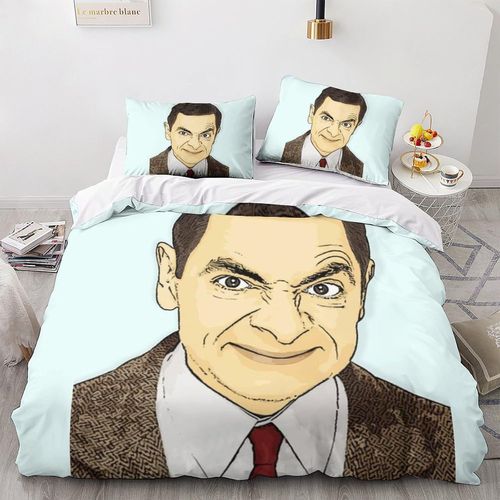 Parure De Lit Pièces Pour Mr. Bean Movie Comics Animation Impression D Housse De Couette En Microfibre Hypoallergique Avec Fermeture Éclair Ki