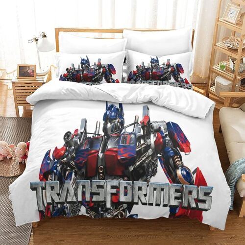 Parure De Lit Pi¿¿Ces Pour Transformers Autobot Robot Movie Impression D Housse De Couette En Microfibre Hypoallergique Avec Fermeture ¿¿Clair K
