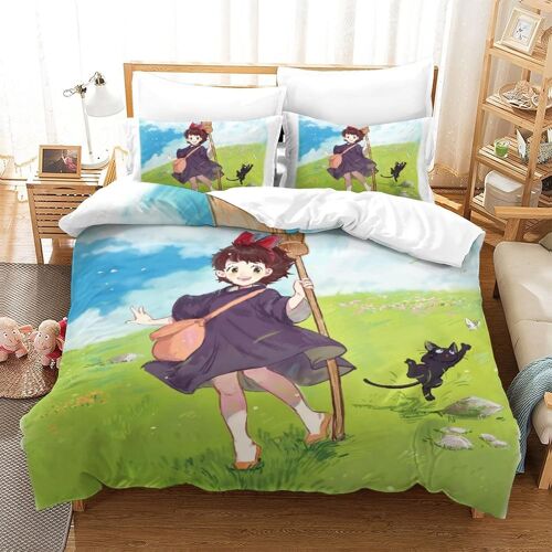 Kiki's Delivery Service Impression En D Parure De Lit De Housse£¬Pour Adulte Adolescents£¬Hayao Miyazaki Animated Films Pi¿¿Ces Housses Pour Couettes Re