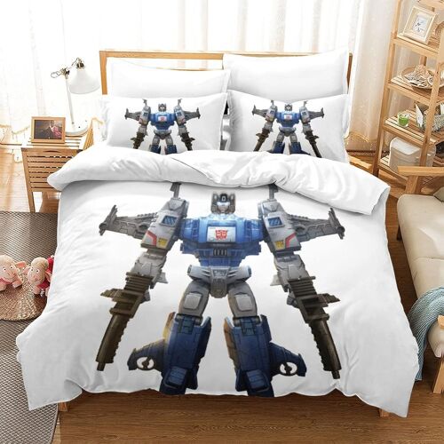 Parure De Lit Pi¿¿Ces Pour Transformers Autobot Robot Movie Impression D Housse De Couette En Microfibre Hypoallergique Avec Fermeture ¿¿Clair K