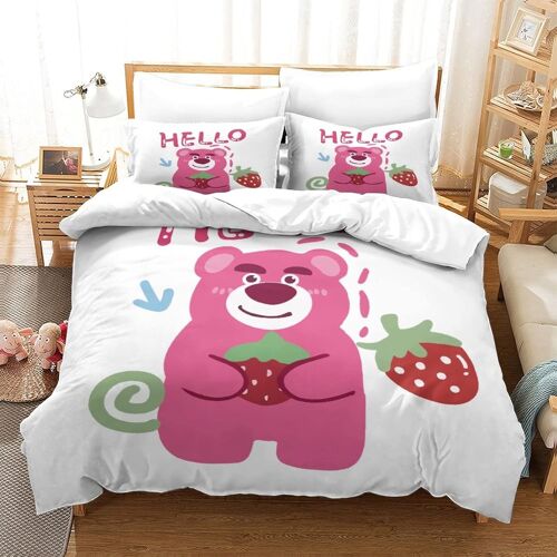 Lotso Impression En D Housse De Couette£¬Couette Microfibre Avec Fermeture Eclair Enfants Adultes£¬Toy Story Ensemble De Housse De C Ouette Avec Taie D'