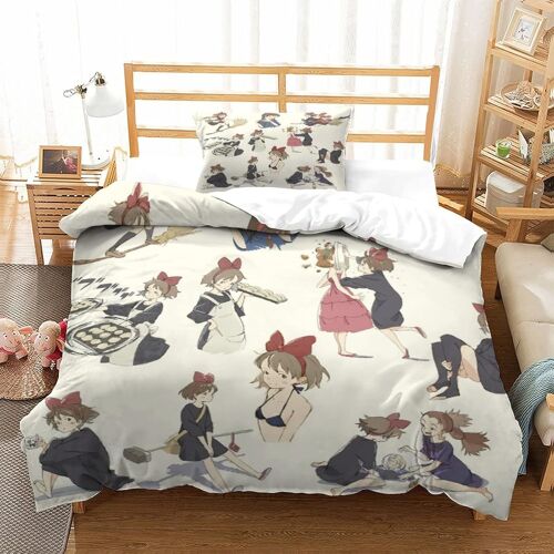 Kiki's Delivery Service Impression En D Parure De Lit De Housse£¬Pour Adulte Adolescents£¬Hayao Miyazaki Animated Films Pi¿¿Ces Housses Pour Couettes Re