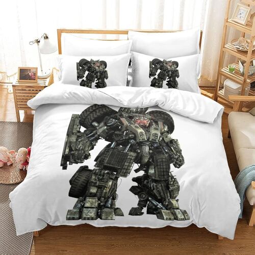 Parure De Lit Pi¿¿Ces Pour Transformers Decepticons Impression D Housse De Couette En Microfibre Hypoallergique Avec Fermeture ¿¿Clair Double£¿Xc