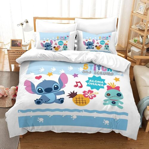 Stitch Impression En D Housse De Couette£¬Couette Microfibre Avec Fermeture Eclair Enfants Adultes£¬Lilo & Stitch Ensemble De Housse De C Ouette