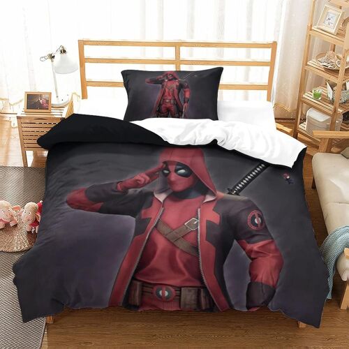 Deadpool Impression En D Parure De Lit De Housse£¬Pour Adulte Adolescents£¬Super Hero Pi¿¿Ces Housses Pour Couettes Respirant Fermeture Eclair Av