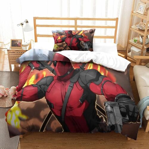 Deadpool Impression En D Parure De Lit De Housse£¬Pour Adulte Adolescents£¬Super Hero Pi¿¿Ces Housses Pour Couettes Respirant Fermeture Eclair Av