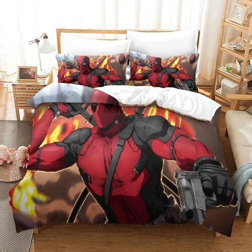 Deadpool Impression En D Parure De Lit De Housse£¬Pour Adulte Adolescents£¬Super Hero Pi¿¿Ces Housses Pour Couettes Respirant Fermeture Eclair Av