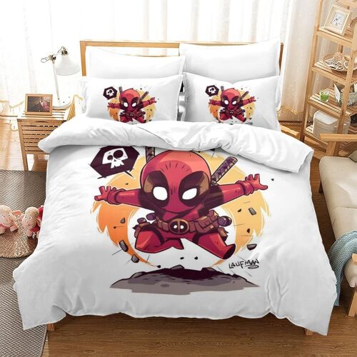 Deadpool Impression En D Parure De Lit De Housse£¬Pour Adulte Adolescents£¬Super Hero Pi¿¿Ces Housses Pour Couettes Respirant Fermeture Eclair Av