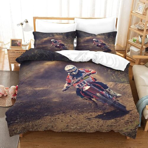 Parure De Lit Pi¿¿Ces Pour Motocross Mountain Bike Impression D Housse De Couette En Microfibre Hypoallergique Avec Fermeture ¿¿Clair Double£¿Xcm£©