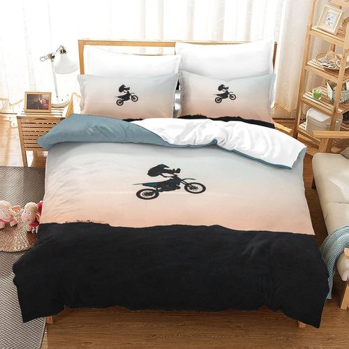 Motocross Impression En D Sets De Housse De Avec Fermeture Eclair Couettes Mountain Bike Housse De Couette Microfibre £¬Adulte Gar? On Fille Nsemble£¬De