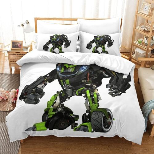 Transformers Autobot Impression En D Housse De Couette£¬Couette Microfibre Avec Fermeture Eclair Enfants Adultes£¬Robot Movie Ensemble De Housse De C Ou