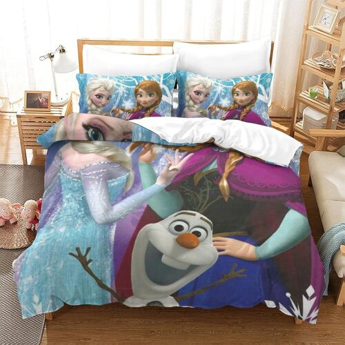 Frozen Impression En D Parure De Lit De Housse£¬Pour Adulte Adolescents£¬Elsa Pi¿¿Ces Housses Pour Couettes Respirant Fermeture Eclair Avec Taie
