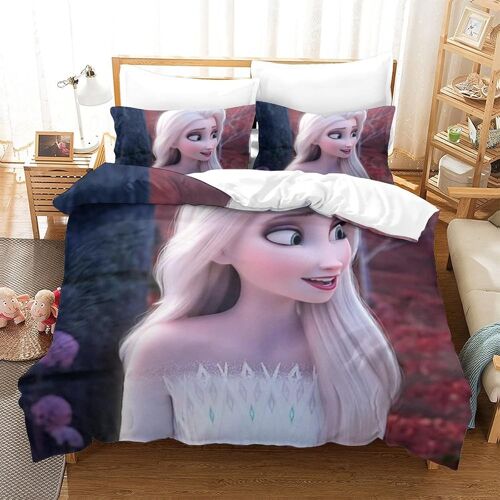 Frozen Impression En D Parure De Lit De Housse£¬Pour Adulte Adolescents£¬Elsa Pi¿¿Ces Housses Pour Couettes Respirant Fermeture Eclair Avec Taie