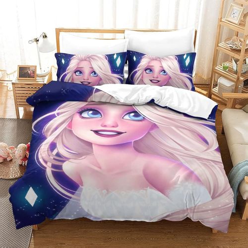 Frozen Impression En D Sets De Housse De Avec Fermeture Eclair Couettes Elsa Housse De Couette Microfibre £¬Adulte Gar? On Fille Nsemble£¬De Avec