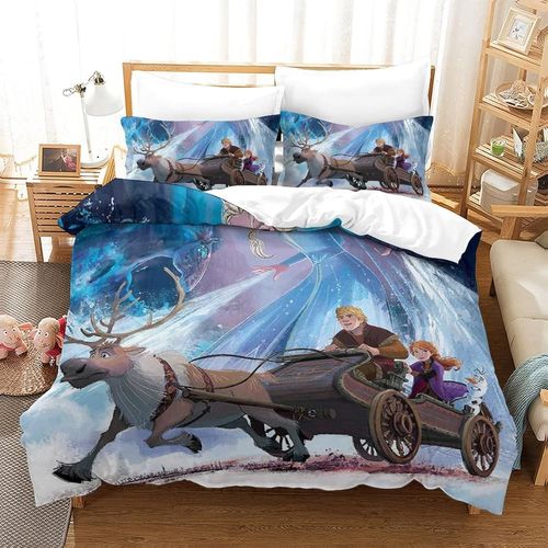 Frozen Impression En D Housse De Couette£¬Couette Microfibre Avec Fermeture Eclair Enfants Adultes£¬Elsa Ensemble De Housse De C Ouette Avec Taie