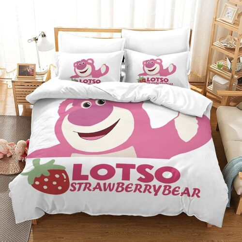 Lotso Impression En D Parure De Lit De Housse£¬Pour Adulte Adolescents£¬Toy Story Pi¿¿Ces Housses Pour Couettes Respirant Fermeture Eclair Avec Taie D'o