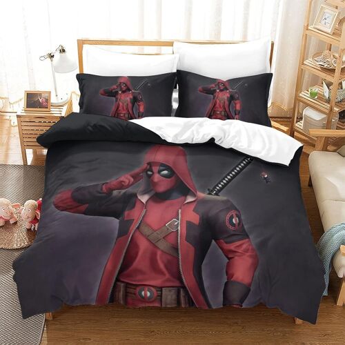 Deadpool Impression En D Parure De Lit De Housse£¬Pour Adulte Adolescents£¬Super Hero Pi¿¿Ces Housses Pour Couettes Respirant Fermeture Eclair Av