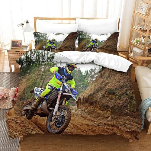 Motocross Impression En D Sets De Housse De Avec Fermeture Eclair Couettes Mountain Bike Housse De Couette Microfibre £¬Adulte Gar? On Fille Nsemble£¬De