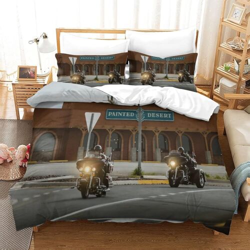 Harley Davidson Impression En D Sets De Housse De Avec Fermeture Eclair Couettes Harley Motorcycle Housse De Couette Microfibre £¬Adulte Gar? On Fille