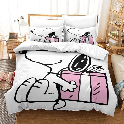 Parure De Lit Pi¿¿Ces Pour Snoopy Cartoon Dog Impression D Housse De Couette En Microfibre Hypoallergique Avec Fermeture ¿¿Clair Single£¿Xcm£©