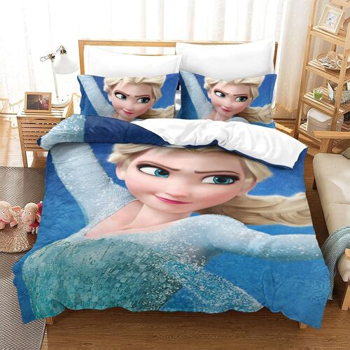 Frozen Impression En D Housse De Couette£¬Couette Microfibre Avec Fermeture Eclair Enfants Adultes£¬Elsa Ensemble De Housse De C Ouette Avec Taie