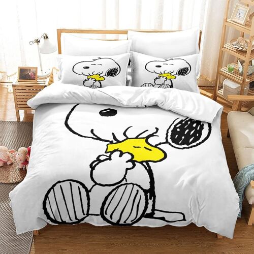 Snoopy Impression En D Housse De Couette£¬Couette Microfibre Avec Fermeture Eclair Enfants Adultes£¬Cartoon Dog Ensemble De Housse De C Ouette Avec Taie