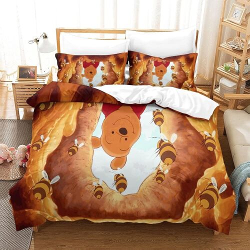 Winnie The Pooh Impression En D Parure De Lit De Housse£¬Pour Adulte Adolescents£¬ Pi¿¿Ces Housses Pour Couettes Respirant Fermeture Eclair Avec Taie D'
