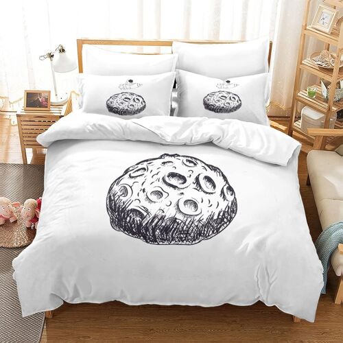Astronaut Impression En D Parure De Lit De Housse£¬Pour Adulte Adolescents£¬Galaxy Moon Pi¿¿Ces Housses Pour Couettes Respirant Fermeture Eclair
