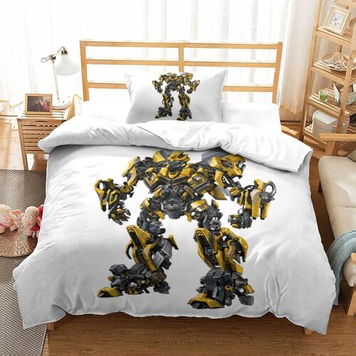 Transformers Bumblebee Impression En D Parure De Couette Avec Fermeture Eclair Housse De Couette Respirante£¬Pour Tout Le Monde£¬Robot Movie Housse De C