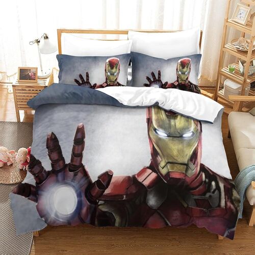 Iron Man Impression En D Parure De Couette Avec Fermeture Eclair Housse De Couette Respirante£¬Pour Tout Le Monde£¬Tony Stark Marvel Animation Housse De