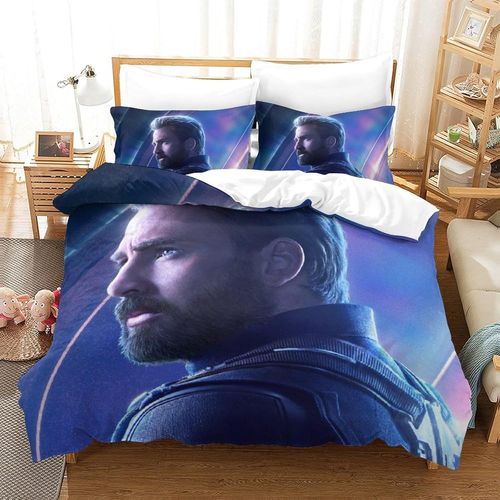 Captain America Impression En D Sets De Housse De Avec Fermeture Eclair Couettes Marvel Comics Housse De Couette Microfibre £¬Adulte Gar? On Fille Nsem