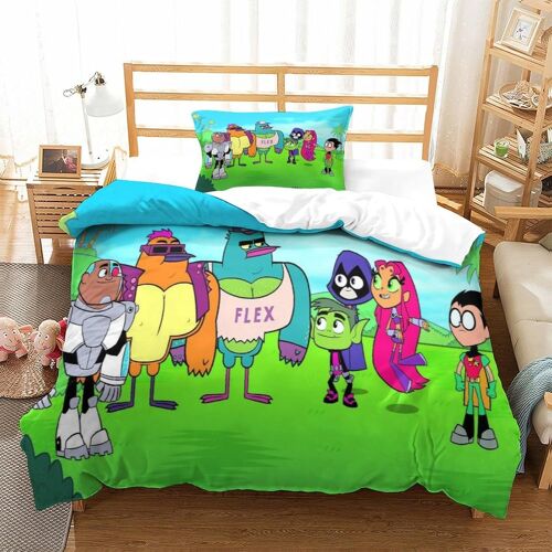 Teen Titans Go! Impression En D Parure De Couette Avec Fermeture Eclair Housse De Couette Respirante£¬Pour Tout Le Monde£¬Anime Housse De Couette