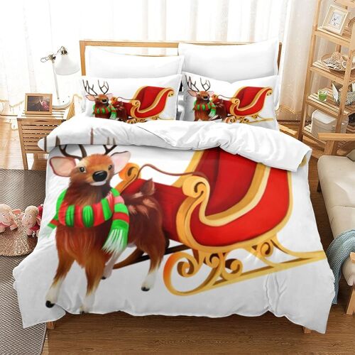 Christmas Impression En D Housse De Couette£¬Couette Microfibre Avec Fermeture Eclair Enfants Adultes£¬Festival Ensemble De Housse De C Ouette Av