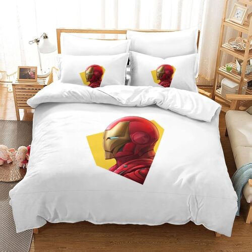 Iron Man Impression En D Housse De Couette£¬Couette Microfibre Avec Fermeture Eclair Enfants Adultes£¬Avengers Ensemble De Housse De C Ouette Ave