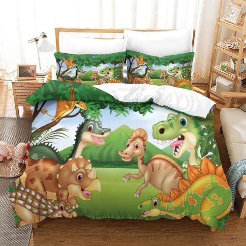 Dinosaur Impression En D Sets De Housse De Avec Fermeture Eclair Couettes D Pattern Backpack Housse De Couette Microfibre £¬Adulte Gar? On Fille Nsembl