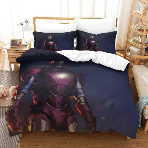Iron Man Impression En D Housse De Couette£¬Couette Microfibre Avec Fermeture Eclair Enfants Adultes£¬Avengers Ensemble De Housse De C Ouette Ave