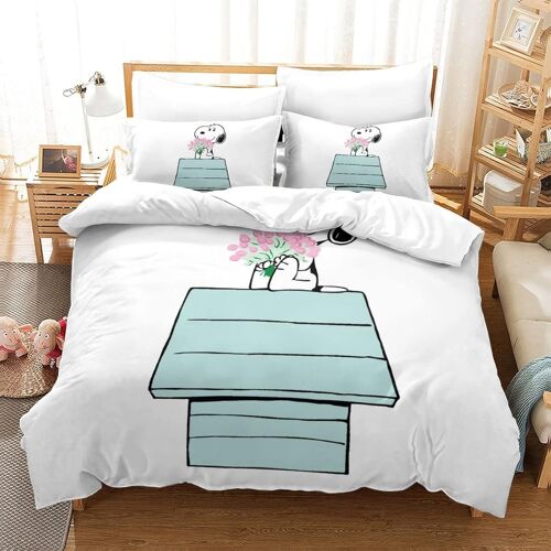 Snoopy Impression En D Sets De Housse De Avec Fermeture Eclair Couettes Cartoon Housse De Couette Microfibre £¬Adulte Gar? On Fille Nsemble£¬De Avec Tai