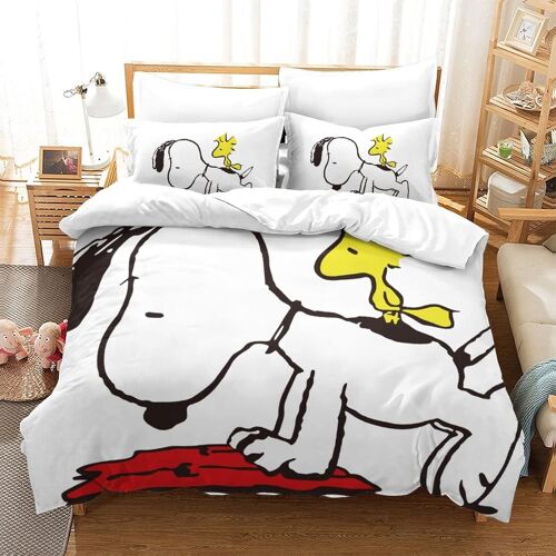 Snoopy Impression En D Sets De Housse De Avec Fermeture Eclair Couettes Cartoon Housse De Couette Microfibre £¬Adulte Gar? On Fille Nsemble£¬De Avec Tai