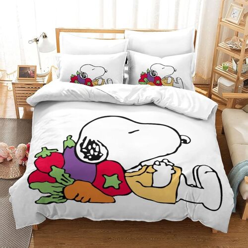 Snoopy Impression En D Parure De Lit De Housse£¬Pour Adulte Adolescents£¬Cartoon Pi¿¿Ces Housses Pour Couettes Respirant Fermeture Eclair Avec Taie D'or