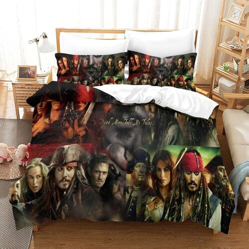 Pirates Of The Caribbean Impression En D Sets De Housse De Avec Fermeture Eclair Couettes Johnny Depp Housse De Couette Microfibre £¬Adulte Gar? On Fil