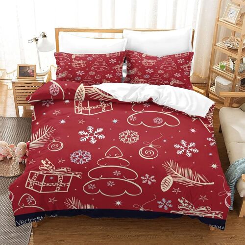Parure De Lit Pi¿¿Ces Pour Christmas Festival Impression D Housse De Couette En Microfibre Hypoallergique Avec Fermeture ¿¿Clair King£¿Xcm£©